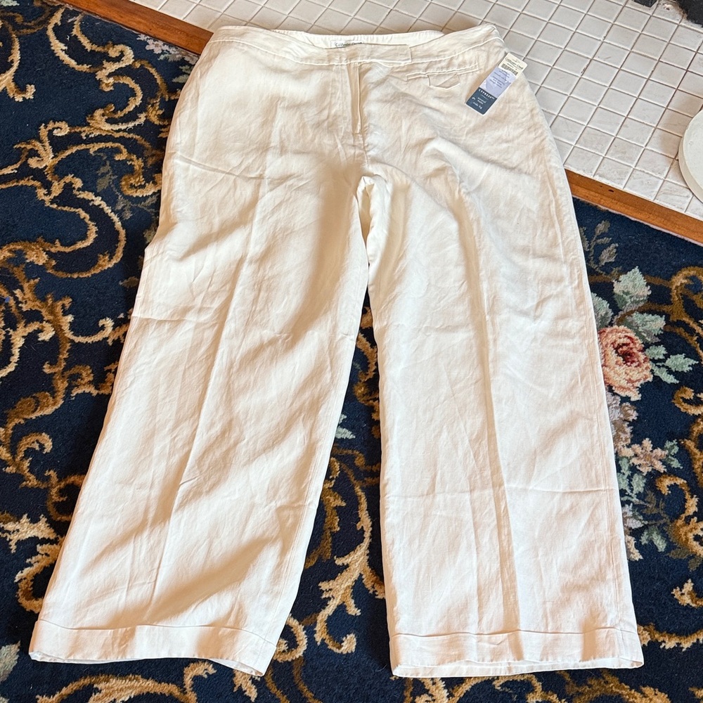 Coldwater Creek Cream Wide-Leg Pants-NWT. Retail 99‎